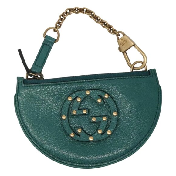 GUCCI Coin Purse Leather Green Auth 110449V - Picture 2 of 15
